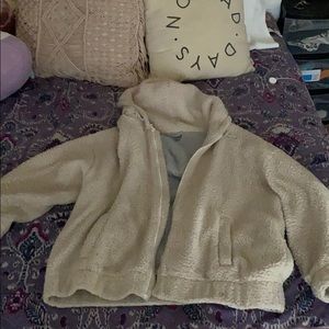Aerie Cream Teddy Coat